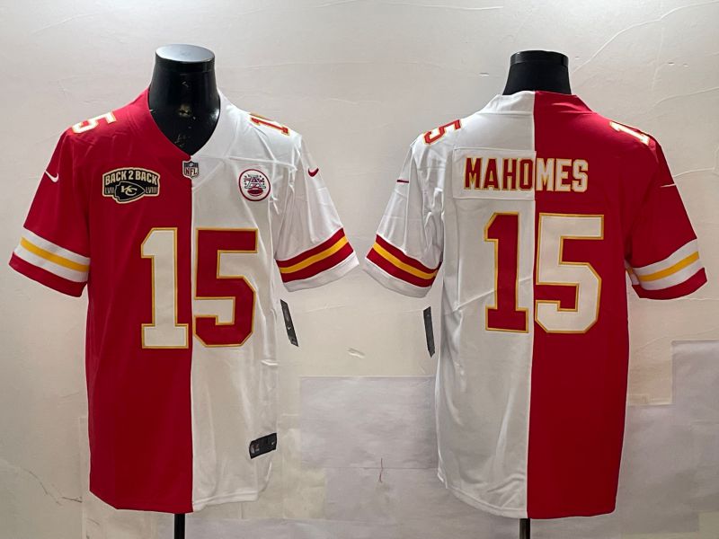 Men Kansas City Chiefs #15 Mahomes White red 2025 Nike Vapor Limited NFL Jersey style 2